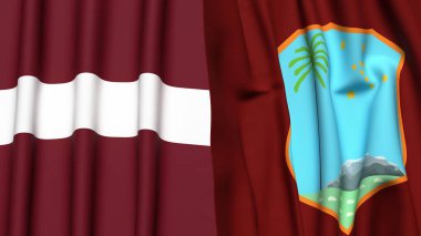 LATVIA ve Westindies bayrakları