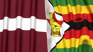 LATVIA ve ZIMBABWE bayrakları