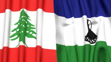 LEBANON ve LESOTHO Bayrakları