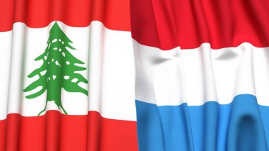 LEBANON VE LUXEMBOURG Bayrakları