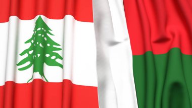 LEBANON VE MADAGASCAR Bayrakları