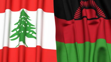 LEBANON ve MALAWI Bayrakları