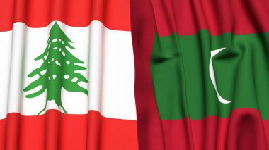 LEBANON VE MALDIVES Bayrakları