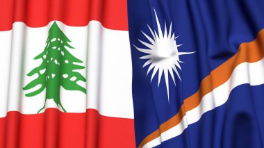 LEBANON VE MARSHALL Adaları Bayrakları