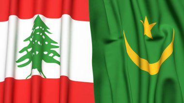 LEBANON ve MAURITANIA Bayrakları