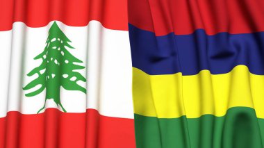 LEBANON VE MAURİSTAN Bayrakları