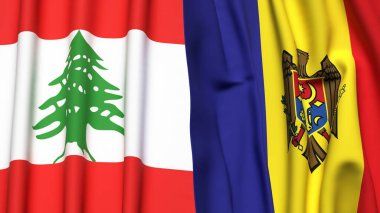 LEBANON ve MOLDOVA Bayrakları