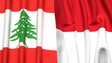 LEBANON ve Monako bayrakları