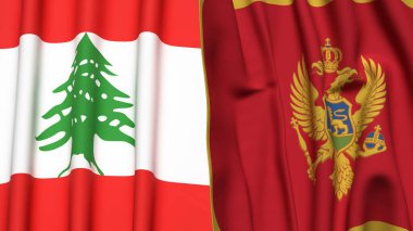 LEBANON ve MonteneGRO Bayrakları