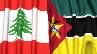 LEBANON VE MOZAMBİQUE Bayrakları