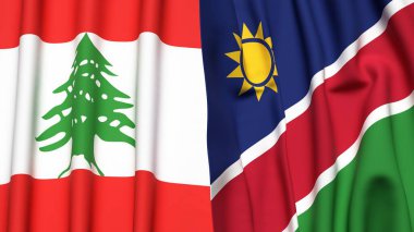 LEBANON ve NAMIBIA Bayrakları