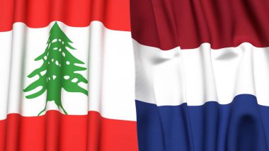 LEBANON VE NETHERLANDS Bayrakları