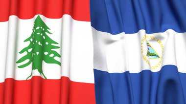 LEBANON ve NICARAGUA Bayrakları
