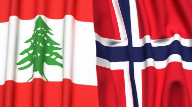 LEBANON VE NORYON Bayrakları