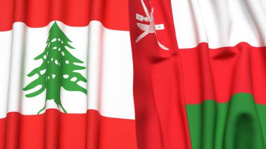 LEBANON VE OMAN Bayrakları