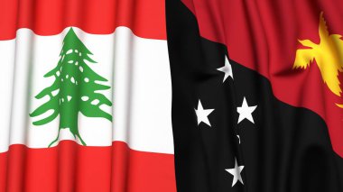 LEBANON VE PAPUA YENİ GUINEA Bayrakları