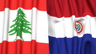 LEBANON VE PARAGUAY Bayrakları