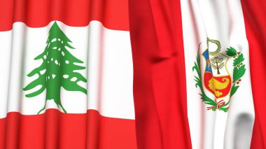 LEBANON ve Peru Bayrakları