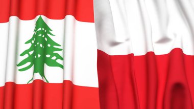 LEBANON VE POLAND Bayrakları