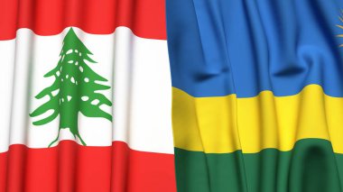 LEBANON ve Rwanda Bayrakları