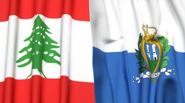 LEBANON VE SAN MARINO Bayrakları