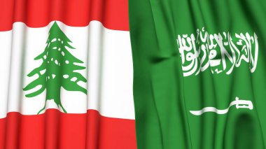 LEBANON ve SAUDI ARABIA Bayrakları