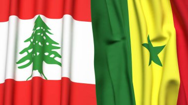 LEBANON VE SENeGAL Bayrakları