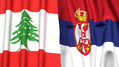 LEBANON ve SERBIA Bayrakları