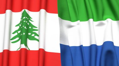 LEBANON VE SIERRA LEON Bayrakları