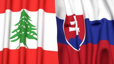LEBANON ve SLOVAKIA Bayrakları