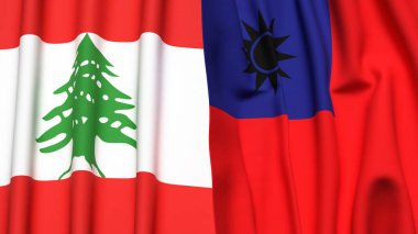 LEBANON ve Tayvan Bayrakları