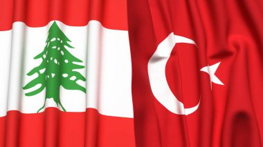 LEBANON VE TURKEY Bayrakları