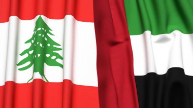 LEBANON ve BAE Bayrakları