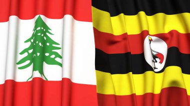 LEBANON ve UGANDA Bayrakları