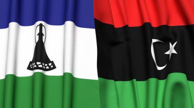 LESOTHO ve LİBYA Bayrakları