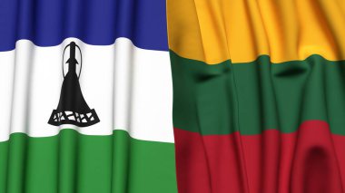 LESOTHO ve LITHUANIA Bayrakları