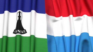 LESOTHO ve LUXEMBOURG Bayrakları