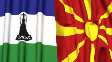 LESOTHO ve MACEDONYA Bayrakları