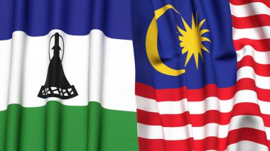 LESOTHO ve MALAYSIA Bayrakları