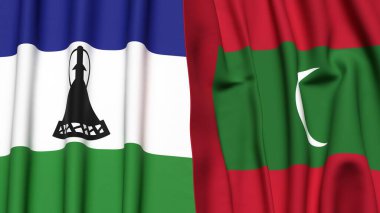 LESOTHO ve MALDIVES Bayrakları