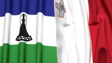 LESOTHO ve MALTA Bayrakları