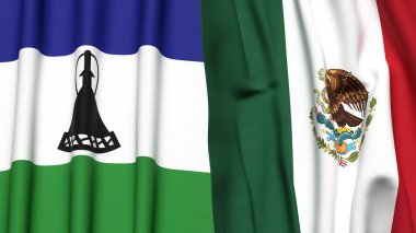 LESOTHO ve MEXICO bayrakları
