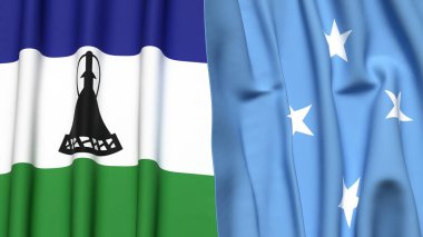 LESOTHO ve MICRONEZYA Bayrakları