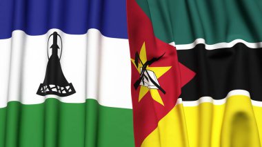 LESOTHO VE MOZAMBİQUE Bayrakları