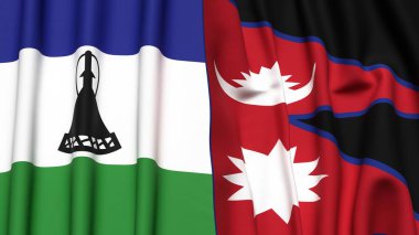 LESOTHO ve NEPAL Bayrakları