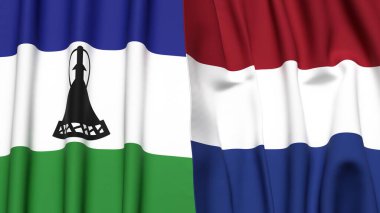 LESOTHO VE NETHERLANDS Bayrakları