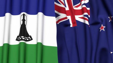 LESOTHO VE NEW ZEALAND Bayrakları
