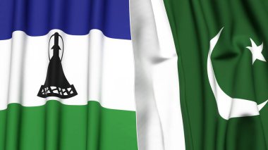 LESOTHO ve PAKISTAN Bayrakları
