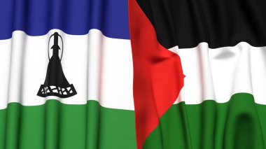 LESOTHO ve Filistin Bayrakları