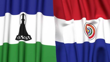 LESOTHO ve PARAGUAY Bayrakları